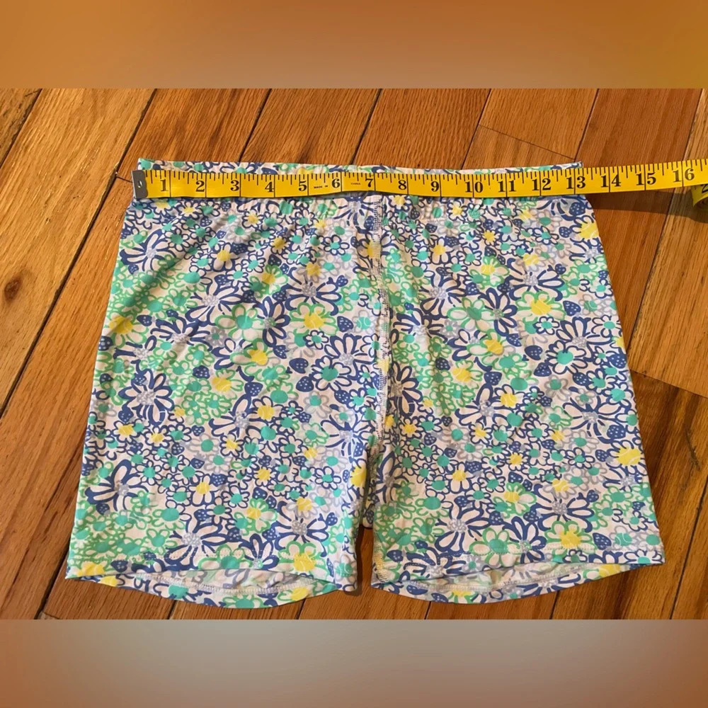 Lily Pulitzer Luxletic Bike Shorts Women’s Size Small Blue/Green Floral EUC - Picture 8 of 10